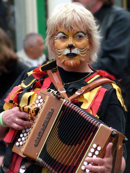 Hobos Morris,Wimborne Folk Festival,Procession,Musician,Accordion Player